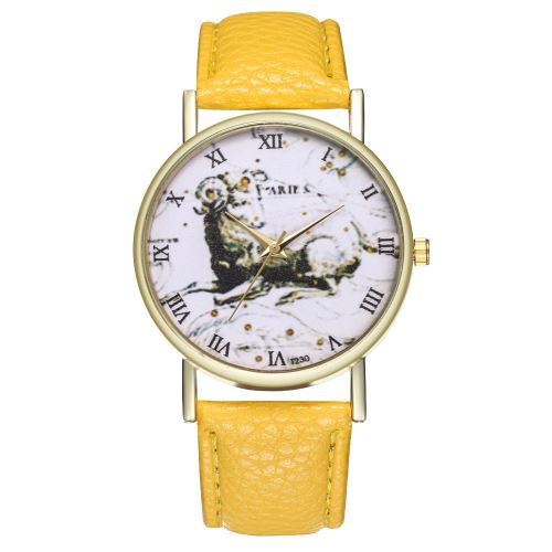 Montre classique Illustration Bélier Montre transfrontalière AliExpress Montre à quartz T230-Ajaune