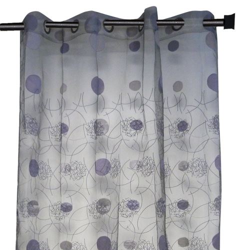 HomeMaison HM69807712102 Rideau Organza et Jacquard Cordons Satinés Anthracite