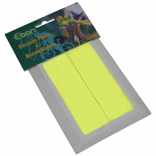Autocollant-sticker reflechissant jaune fluo rectangle 34x108mm (kit 2 pieces)