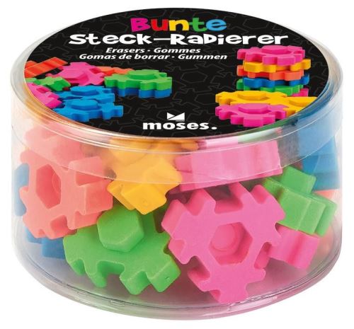 Moses Ensemble gomme à effacer 20 pièces engrenages