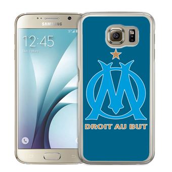 Coque pour Samsung Galaxy S5 Mini logo om marseille big fond bleu