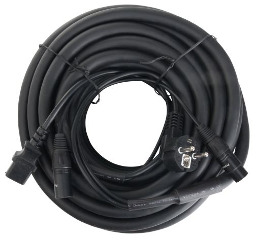 Pronomic Stage EUIECX-15 Connecteur de Câble Hybride Schuko à la Prise IEC, XLR/XLR 15m