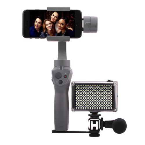 Triple Hot Shoe Mount for DJI OSMO mobile 2 Pour Zhiyun lisse 4 Pour Feiyu Vimble