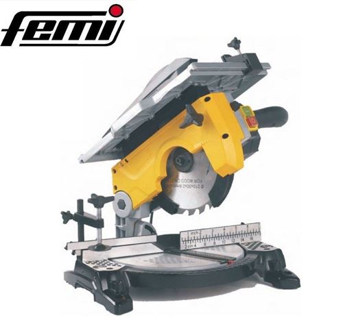 Scie &agrave; onglet FEMI avec table sup&eacute;rieure - 1200W &Oslash;210mm - T076