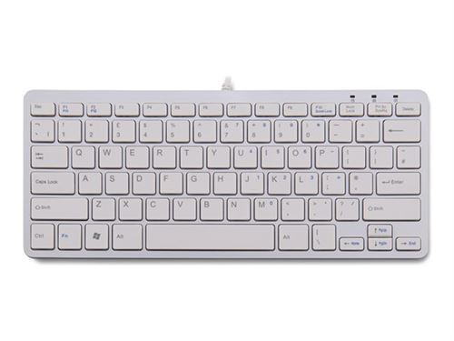 R-Go Tools R-Go Clavier Compact, QWERTY (UK), Blanc, Filaire - Claviers (QWERTY (UK), Blanc, Filaire, Mini, Wired, USB, Membrane, QWERTY, White)