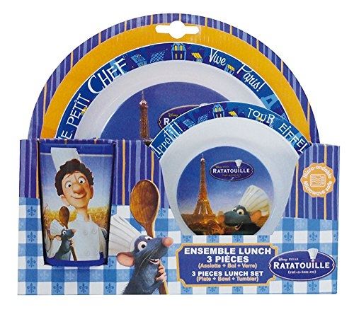 Fun house 005203 ratatouille ensemble de repas pour enfants polypropylène bleu 26,5 x 7 x 25 cm 3 pièces