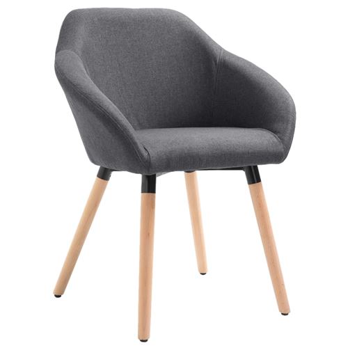 vidaXL Chaise de salle à manger Gris foncé Tissu