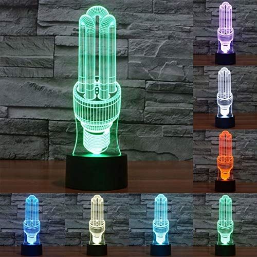 Lampe 3D Ampoule Lumière LED Maison 7 Couleurs Tactile USB - YONIS