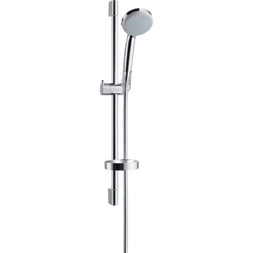 Pack pommeau de douche rond 4 jets Vario chrome + flexible + barre avec tablette