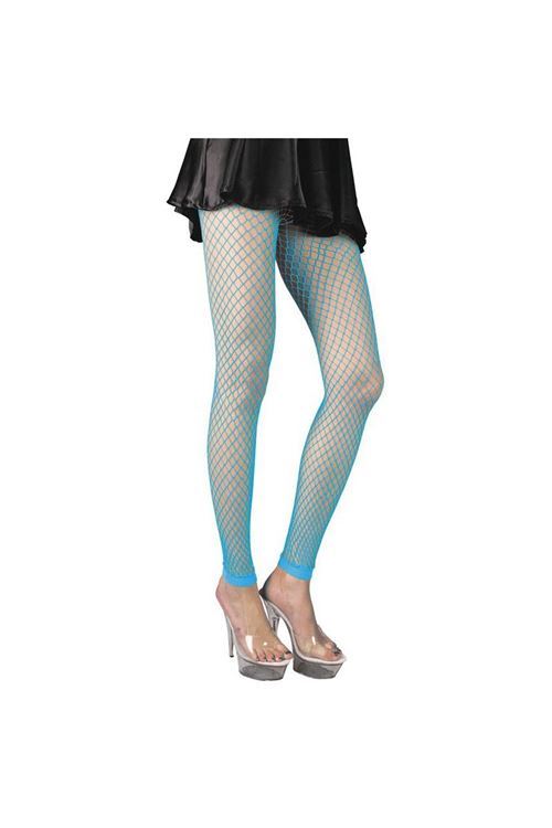 legging en résille bleu fluo adulte