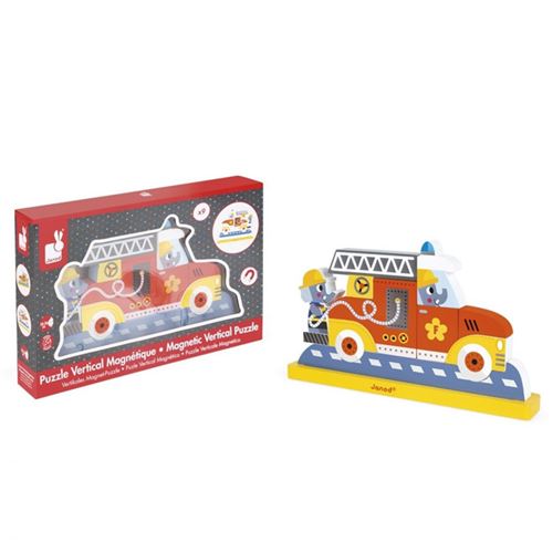 JANOD Puzzle vertical magnétique ''Pompiers''