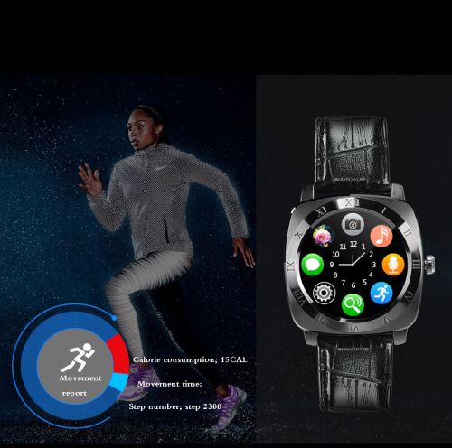 OHP X3 bluetooth smartwatch - Carte de TF de soutien (maximum 32G) - noir .