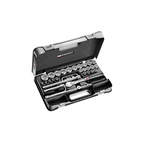Coffret Douilles 1/2'' 6 Pans Métriques - 30 Pièces 8 à 34Mm - Facom - S.161-5P6