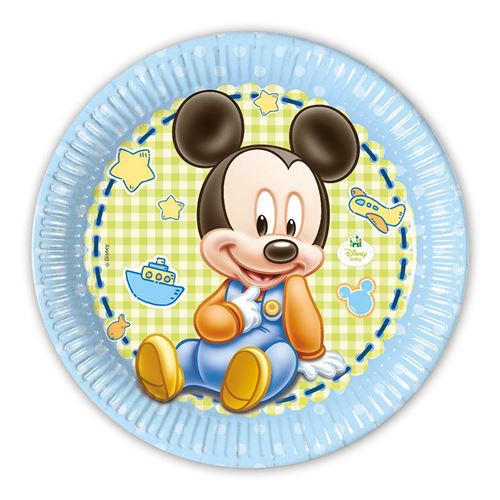 8 assiettes 23 cm baby mickey