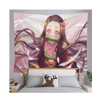 Tapisserie murale en polyester Demon Slayer décorations pour la maison – 130*150cm (Nezuko Kamado) - 1
