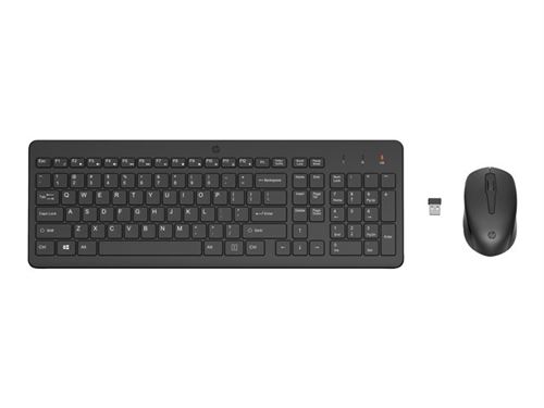 HP 330 - Ensemble clavier et souris - sans fil - 2.4 GHz - Français - noir - pour HP 21, 22, 24, 27; Laptop 15, 15s, 17; Pavilion 24, 27, TP01; Pavilion Laptop 14, 15