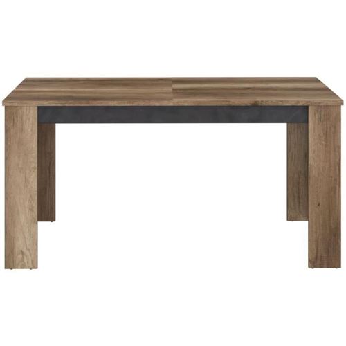Table A à manger Extensible - Stein - Rectangulaire - Chêne et Steam black - 6 Personnes - 157 et 207 x 90 x 77,8 cm