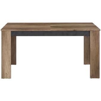 Table a manger extensible - STEIN - Rectangulaire - Chene et steam Black - 6 personnes - 157 / 207 x 90 x 77,8 cm - - 1