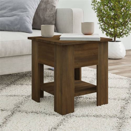 Table basse chêne marron 40x40x42 cm bois d ingénierie
