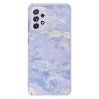 Coque en silicone - Compatible Samsung Galaxy A72 4G - design marbre bleu - 1