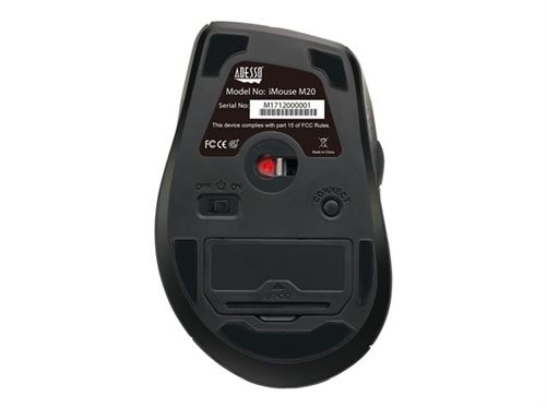 Adesso iMouse M20 - Souris - ergonomique - pour droitiers - optique - 6 boutons - sans fil - 2.4 GHz - récepteur sans fil USB - noir