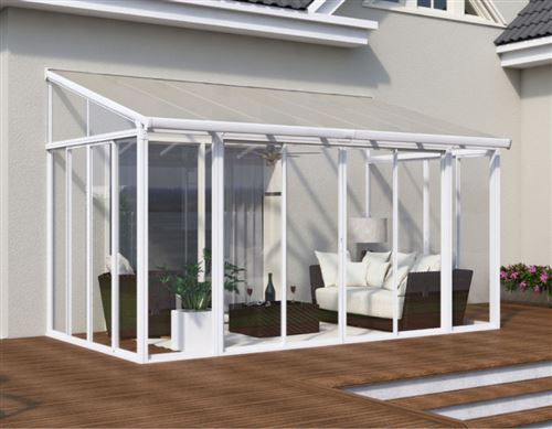 Véranda San Remo 12,54 m² blanche Palram Longueur : 4.25 m, Largeur : 2.95 m blanc