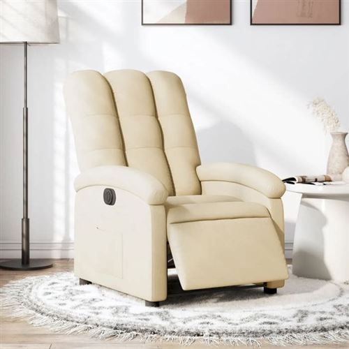 VIDAXL - Fauteuil de relaxation électrique - Crème - Image 2