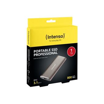 Disque dur externe Intenso Professional - SSD - 1 To - externe (portable) -  USB 3.1 Gen 2 (USB-C connecteur) - marron métallisé