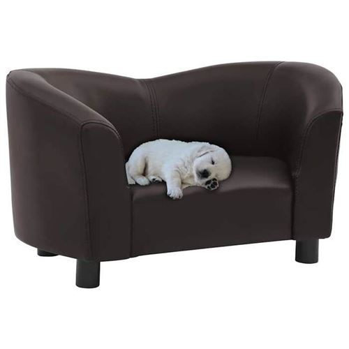 Meilleurs prix pour vidaXL Canapé pour chien Marron 67x41x39 cm Similicuir