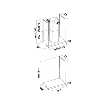 Hotte Ilot FALMEC EUROPA2431, 90cm, Commandes Electroniques retro-eclairees, Finition Inox, moteur 4 vitesses, Debit d''air boost = 680m3/h, Puissance acoustique max = 61dB. Eclairage LED. Classe energetique : B