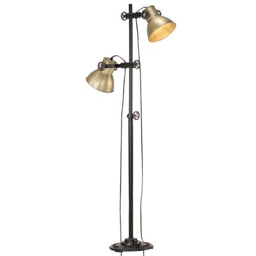 VIDAXL - Lampadaire à 2 abats-jours - E27 - Laiton - Image 2