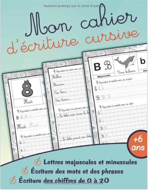 Cahier d'écriture cursive - Apprendre à tracer lettres minuscules et majuscules - 78 pages Format A4