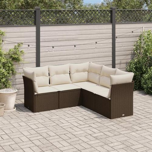 Non Communiqué Or Salon De Jardin Modulable Vidaxl Resine Tressee Marron 5 Pieces X 179 X 69 5 Personnes