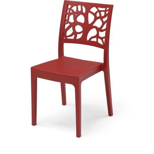 Lot de 4 chaises de jardin TETI ARETA 52 46 H 86 cm Rouge