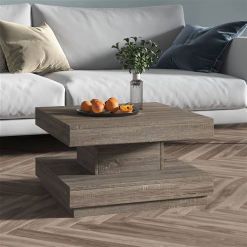 Vidaxl Gris Table Basse 60X60x35 Cm Mdf - Image 3