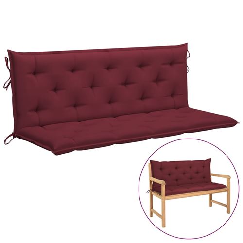 vidaXL Coussin de balancelle Rouge bordeaux 150 cm Tissu