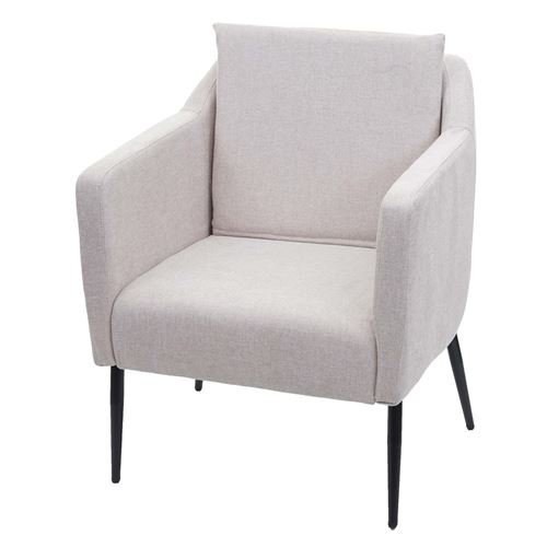 Lounge-Sessel MENDLER HWC-H93a, Sessel Cocktailsessel Relaxsessel Stoff/Textil crème-beige
