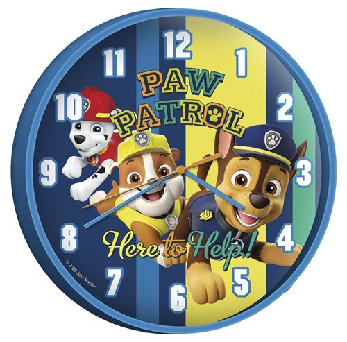 Horloge murale - pat'patrouille - bleu - 25 cm