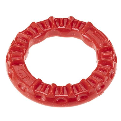 Ferplast Jouet Dentaire Chiens SMILE SMALL, Anneau Cristaux de Bicarbonate, Chiens Petits, Arôme de Viande, Rouge