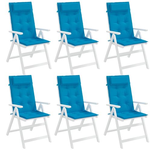 Coussin pour mobilier de jardin vidaXL Coussins de chaise à dossier haut  lot de 4 bleu clair