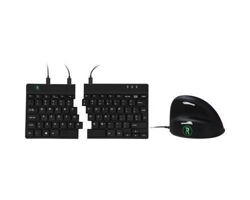 R-Go Basic Ergonomic Combo - Toetsenbord en muis set - USB - Duits - zwart