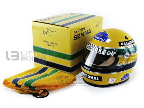 Voiture Miniature de Collection MINI HELMET 1-2 - CASQUE Ayrton Senna - Williams Renault 1994 - Yellow / Green / Blue - AS-HS-1994