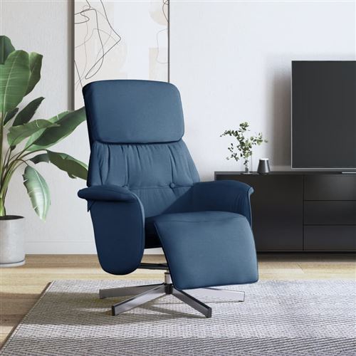 Non Communiqué Bleu Vidaxl Fauteuil Inclinable Avec Repose-Pieds Tissu