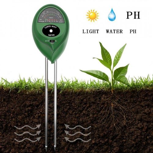 3 en 1 capteur d'humidité du sol, compteur de ph sol hydromètre de moniteur  d'eau et capteur de lumière du soleil, compteur d'humidité végétale pour  jardinage agriculture intérieure outdo