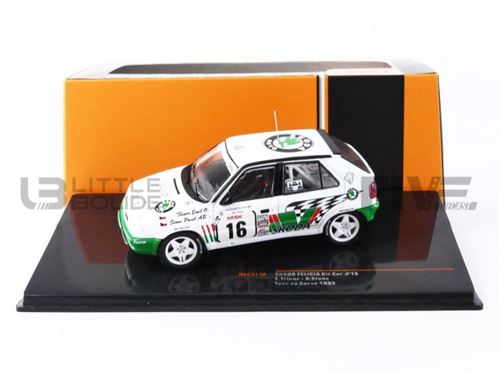 Voiture Miniature de Collection IXO 1-43 - SKODA Felicia Kit Car - Tour de Corse 1995 - White / Green - RAC371A