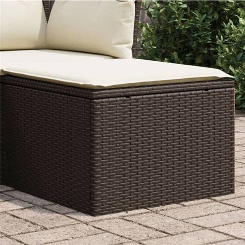 Vidaxl Tabouret Jardin Avec Coussin - Résine Tressée Brun - Image 3