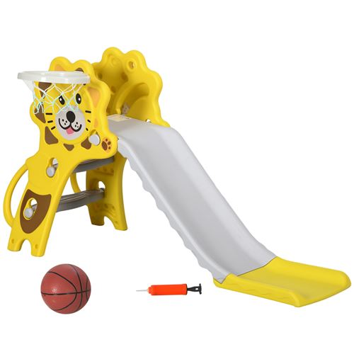 Toboggan enfant 18-36 mois - panier basket, ballon, pompe inclus