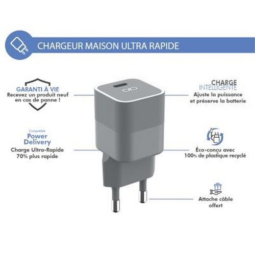 Chargeur secteur Force Power 45W USB A + C Recycle Gris - Fnac.ch - Chargeur  pour téléphone mobile