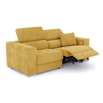 Canapé 3 places avec 1 relax électrique tissu miel - QUARTZ - 1