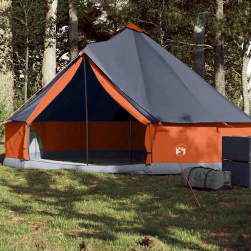 vidaXL Tente familiale tipi 6 personnes gris et orange imperméable94587